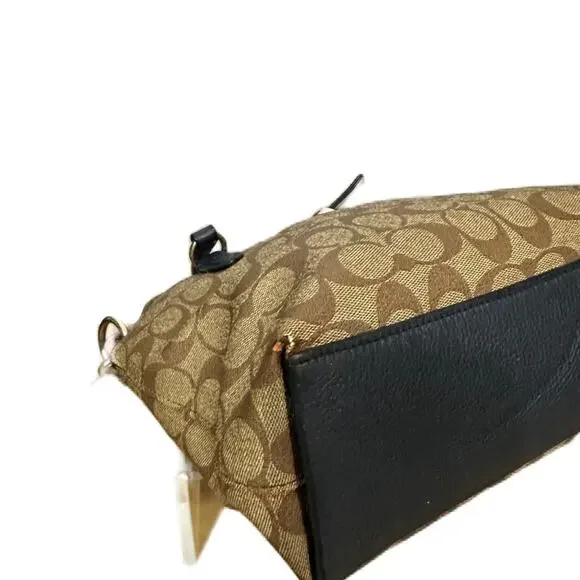 COACH Remi Navy Brown Signature Satchel Saddle Crossbody Bag MRSP $398 - Picture 7 of 15